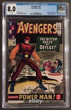 Avengers #21 Cgc 8.0 White Pages Marvel Comics Oct 1965 Origin & 1st Power Man