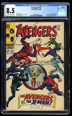 Avengers #53 CGC VF+ 8.5 Off White to White Vs the X-Men! Marvel 1968