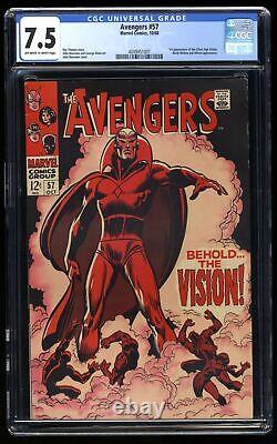 Avengers #57 CGC VF- 7.5 Off White to White 1st Appearance Vision! Marvel 1968