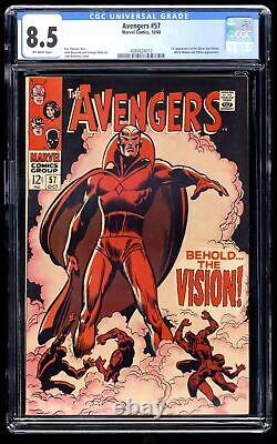 Avengers #57 CGC VF+ 8.5 Off White 1st Appearance Vision! Marvel 1968