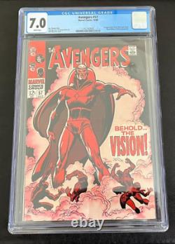 Avengers #57 (Marvel 1968) CGC 7.0 WP White Pages 1st App Vision 2nd Ultron