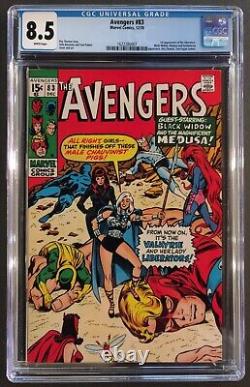 Avengers #83 Cgc 8.5 Marvel Comics 1970 White Pages Valkyrie + First Liberators