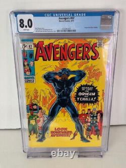 Avengers #87 CGC 8.0 White Pagers Silver Age Marvel Comics T'Challa Origin 1971