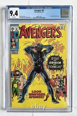 Avengers # 87 CGC 9.4 White Pages Origin of the Black Panther Marvel Comics 1971