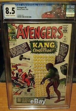 Avengers #8 CGC 8.5 1st appearance of Kang the Conqueror! OWith White page quality