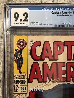 CAPTAIN AMERICA #102 CGC 9.2 Off White to White Pages 102 Marvel Comics 1968