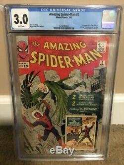 CGC 3.0 Amazing Spider-Man #2 1st App. Of The Vulture 1963 WHITE PAGES