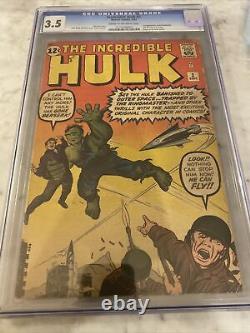 CGC 3.5 Off-White Incredible Hulk #3 Marvel Comics, 9/62 Serial #0170268005