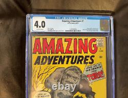 CGC 4.0 off-white pages AMAZING ADVENTURES #1 EARLY MARVEL COMICS 1961