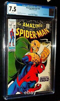 CGC AMAZING SPIDER-MAN #69 1969 Marvel Comics CGC 7.5 Very Fine White Pages