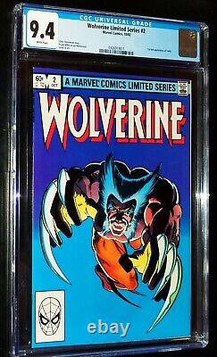 CGC WOLVERINE LIMITED SERIES #2 1982 Marvel Comics 9.4 NM White Pages Key Issue
