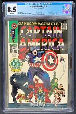 Captain America #100 Marvel 1968 CGC 8.5 White Pages