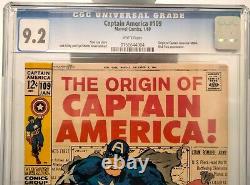 Captain America # 109 Marvel Comics, 1/1969 CGC 9.2 White Pages