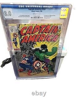 Captain America 110 CGC 8.0 OFF-WHITE Pages Marvel Comics (1st app Madame Hydra)