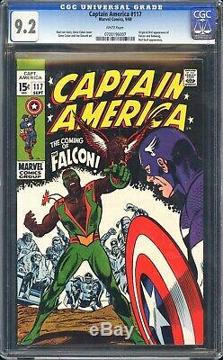 Captain America 117 CGC 9.2 Origin & first app of Falcon and Redwing! WHITE PGS