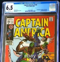 Captain America #118 (1969) CGC 6.5 WHITE Pages 2nd App of FALCON! Comic