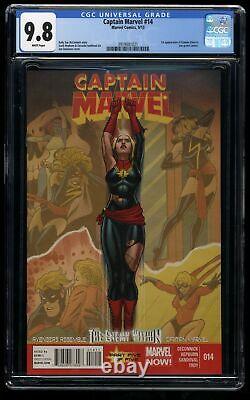 Captain Marvel #14 CGC NM/M 9.8 White Pages 1st Cameo Kamala Khan