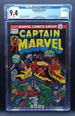 Captain Marvel #27 CGC 9.4 1st Full Appearance of Starfox Eros White Pages MCU