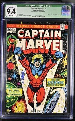 Captain Marvel #29 Cgc 9.4 Thanos Drax Controller Jim Starlin White Pages