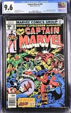 Captain Marvel #50 Cgc 9.6 1st Dr Minerva Avengers Super-adaptoid White Pages