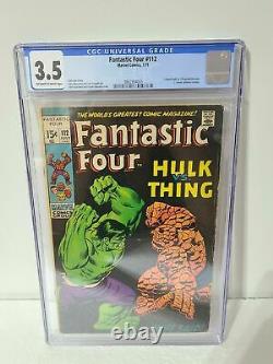 Cgc 3.5 Fantastic Four #112 Marvel 7/71 Hulk Vs Thing Off White To White