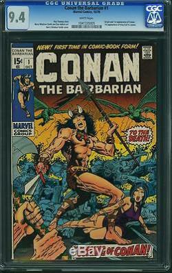 Conan #1 CGC 9.4 Marvel 1970 White Pages! Movie! 105 cm