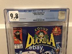 Count Duckula #1 Cgc 9.8 Mint White Pages 1988 Base On Animated Tv Series Marvel
