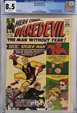 Daredevil #1 Cgc 8.5 Very Tough With White Pages