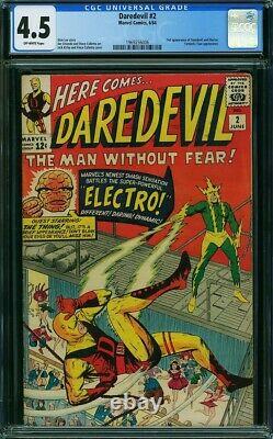 Daredevil #2 CGC 4.5 2nd Appearance Daredevil & Electro Off White Pages