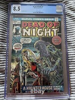 Dead Of Night #1 (1973) John Romita Cover Cgc 8.5 White Pages Marvel Horror