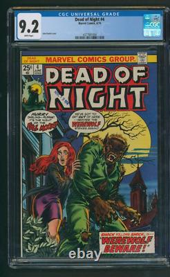 Dead of Night #4 CGC 9.2 White Pages Marvel Comics 1974 Horror
