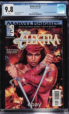 Elektra #3 2001 CGC 9.8 Greg Horn Cover Marvel Comics White Edition Daredevil