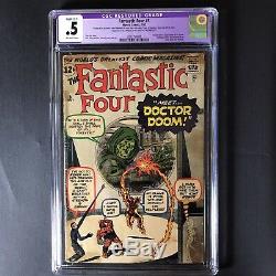 FANTASTIC FOUR #5 CGC. 5 OFF WHITE PAGES 1st DOCTOR DOOM See Graders Notes