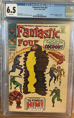 FANTASTIC FOUR #67 CGC 6.5 WHITE PAGES GOTG 31st HIM (WARLOCK) MARVEL