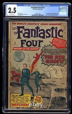 Fantastic Four #13 CGC GD+ 2.5 Off White 1st Watcher and Red Ghost! Marvel 1963