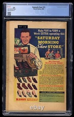 Fantastic Four #13 CGC GD+ 2.5 Off White 1st Watcher and Red Ghost! Marvel 1963