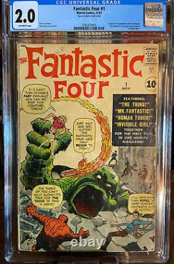 Fantastic Four 1 1st App Of 1st Marvel Team & Mole Man Off-white Pages Cgc 2.0