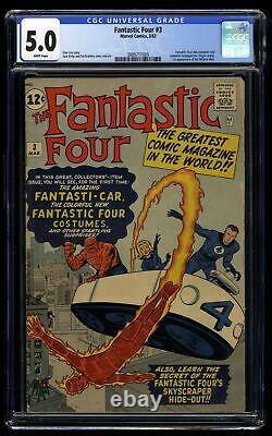 Fantastic Four #3 CGC VG/FN 5.0 White Pages