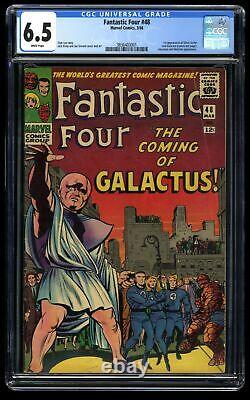 Fantastic Four #48 CGC FN+ 6.5 White Pages 1st Galactus Silver Surfer