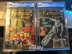 Fantastic Four #49 AND 50 CGC 7.0 AND 6.5 FN/VF 1ST Galactus OFF WHITE PAGES