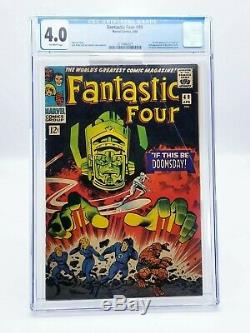 Fantastic Four 49 CGC 4.0 Off-White Pages 1966 1st Galactus 2nd Silver Surfer