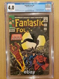 Fantastic Four #52 CGC 4.0 WHITE PAGES 1st Appearance Black Panther New Case