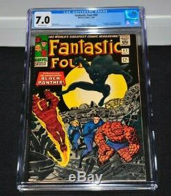 Fantastic Four 52 CGC 7.0 Off-White Pages 1966 1st Black Panther