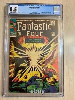 Fantastic Four 53 Cgc 8.5 Vf+ O/w-white Pages. 2nd Black Panther & Origin