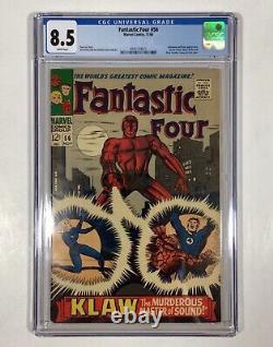 Fantastic Four #56 CGC 8.5 WHITE pages! (Klaw, Doctor Doom, Surfer!) 1966 Marvel