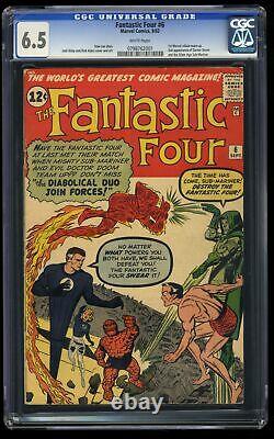 Fantastic Four #6 CGC FN+ 6.5 White Pages 2nd Doctor Doom