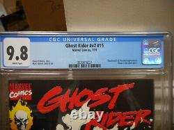 Ghost Rider 15 cgc 9.8 Marvel 1991 V2 GLOW IN THE DARK cover 1st print WHITE pgs