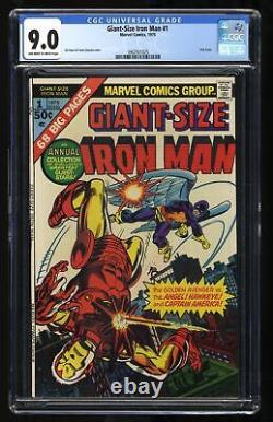 Giant-Size Iron Man #1 CGC VF/NM 9.0 Off White to White Avengers! Marvel 1975