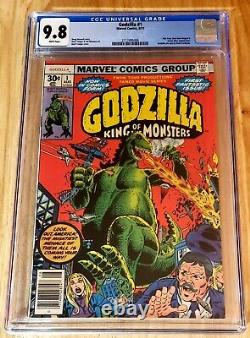 Godzilla #1 Aug 1977 Cgc 9.8 Nm/mt White Pages Marvel King Of Monsters
