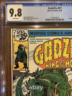 Godzilla #21 CGC 9.8 White Pages Marvel Comics 4/1979